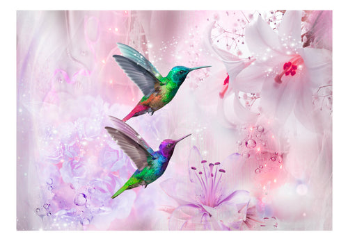 Fototapete - Colourful Hummingbirds Purple - Vliestapete