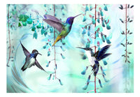 Artgeist Flying Hummingbirds Green Vlies Fototapete | Yourdecoration.de