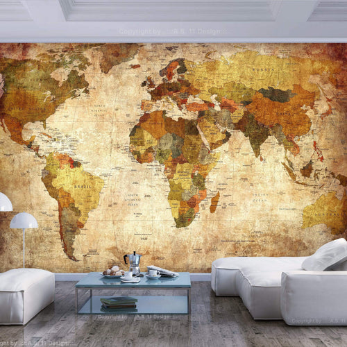 Artgeist Old World Map Vlies Fototapete Interieur | Yourdecoration.de