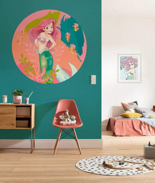 Komar Ariel Happy Coral Zelfklevend Fototapete 125x125cm Rund Interieur | Yourdecoration.de