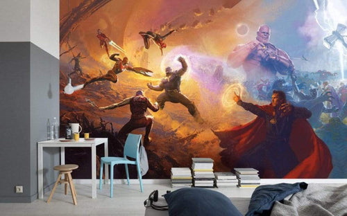 Komar Avengers Epic Battles Two Worlds Vlies Fototapete 500x280cm 10 Bahnen Sfeer | Yourdecoration.nl