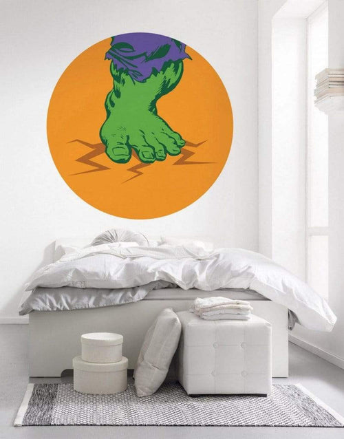 Komar Avengers Hulks Foot Pop Art Zelfklevend Fototapete 128x128cm Rund Interieur | Yourdecoration.de