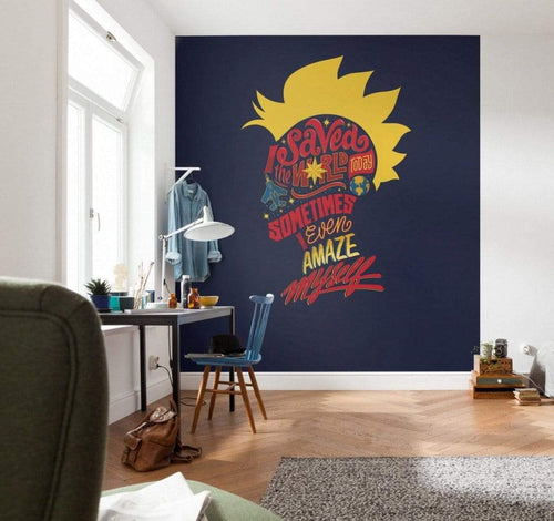 Komar Captain Marvel saves the World Vlies Fototapete 250x280cm 5 Bahnen Sfeer | Yourdecoration.nl