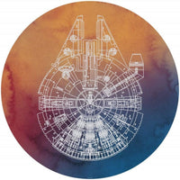 Komar Star Wars Millennium Falcon Zelfklevend Fototapete 125x125cm Rund | Yourdecoration.de
