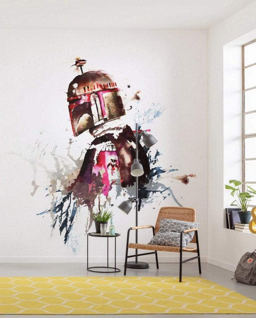 Komar Star Wars Watercolor Boba Fett Vlies Fototapete 250x280cm 5 Bahnen Sfeer | Yourdecoration.nl