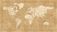 Komar Vintage World Map Vlies Fototapete 500x280cm 10 Bahnen | Yourdecoration.de