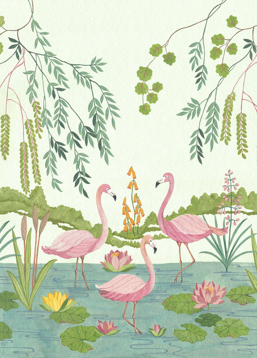 Komar Vlies Fototapete Iax4 0044 Flamingo Vibes | Yourdecoration.at