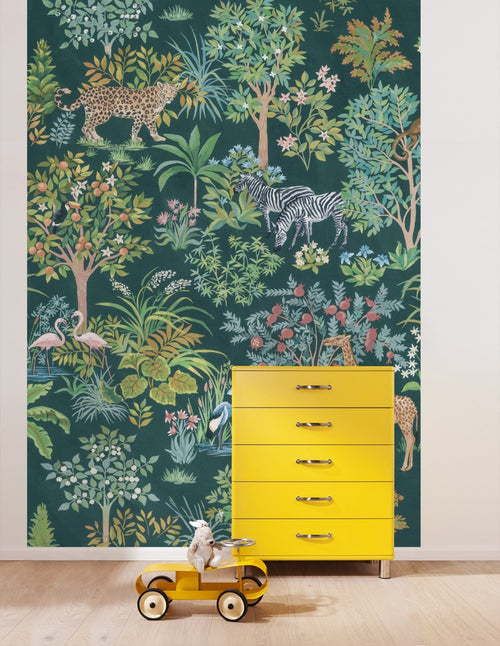 Komar Vlies Fototapete Inx4 055 Happy Jungle Interieur | Yourdecoration.at