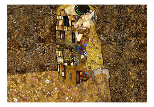 Fototapete - Klimt Inspiration Golden Kiss - Vliestapete