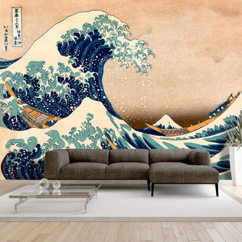 Artgeist Hokusai The Great Wave off Kanagawa Reproduction Vlies Fototapete Interieur | Yourdecoration.de